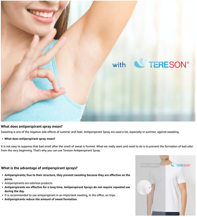 Tereson Strength Clinical Antiperspirant Spray 1.69 Fl Oz Dermatologically Tested - Hyperhidrosis Treatment - Image 4
